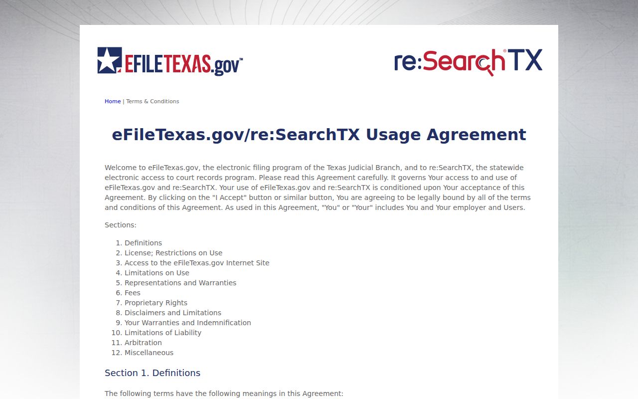 Crockett County statewide docket search access terms from eFileTexas