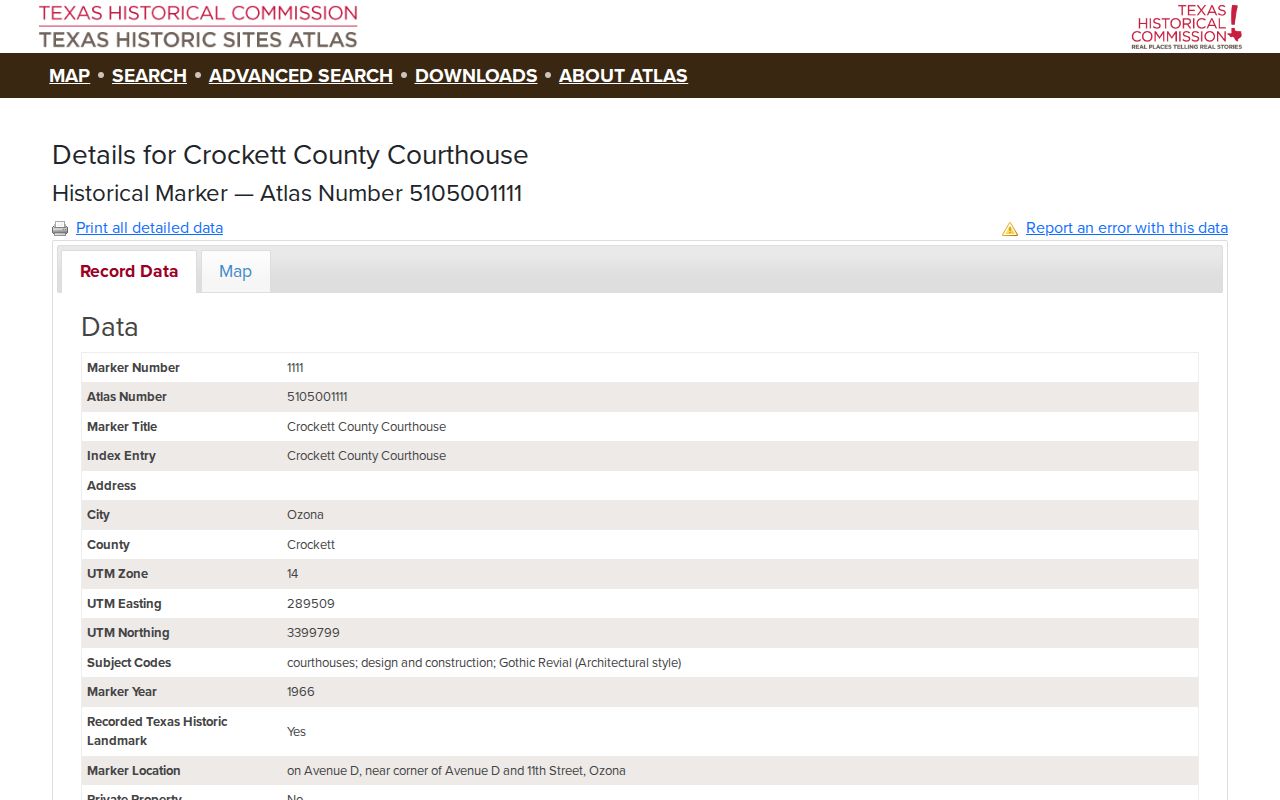 Crockett County court docket courthouse source record