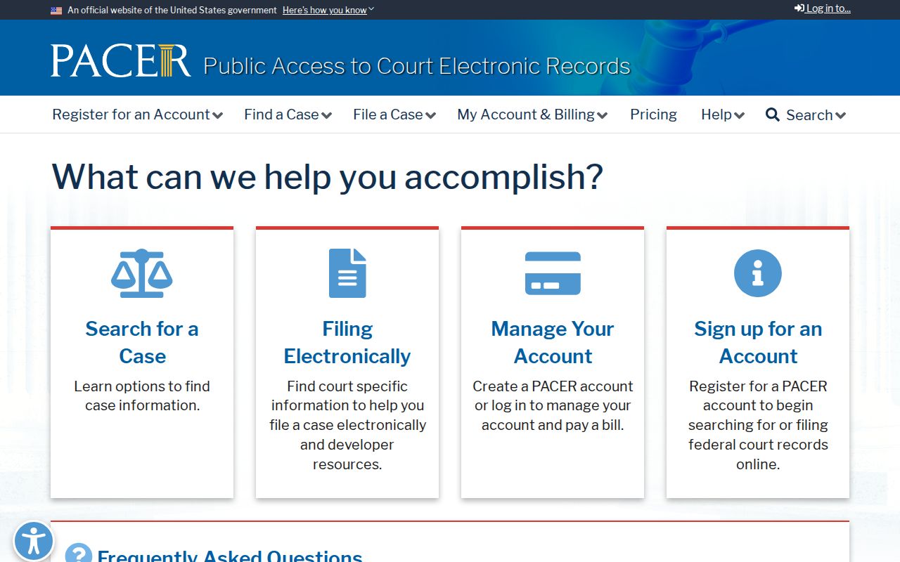 Crockett County federal docket search pricing on PACER